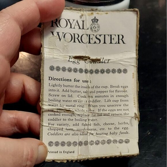 Vintage Royal Worcester Egg Coddler W/ Lid Porcelain Wrens Finches Birds England - Picture 8 of 10